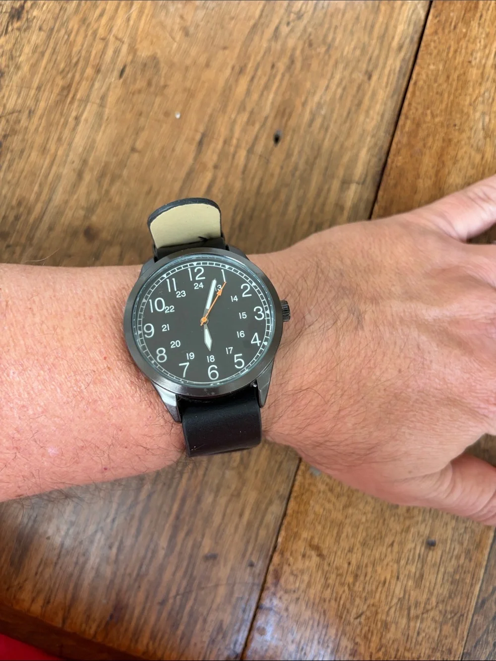 Men's Black Field Watch with Black Strap